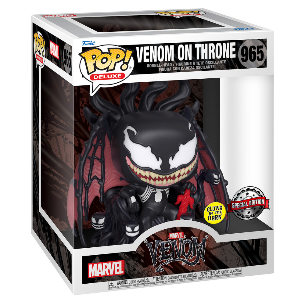  Funko POP Deluxe Marvel: Venom  Venom On Throne Glows In The Dark Bobble-Head Exclusive (9,5 )