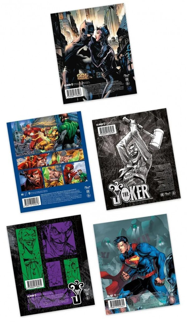 Набор из тетрадей 48 листов в клетку Warner Bros – DC Comics в ассортименте (10 шт.)