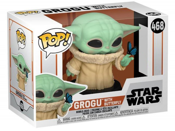 Фигурка Funko POP: Star Wars The Mandalorian – Grogu With Butterfly Bobble-Head (9,5 см)
