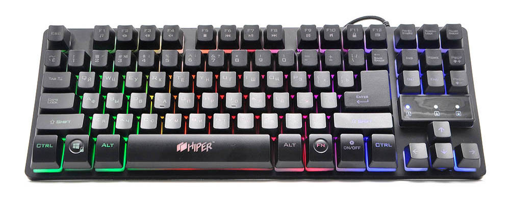 Клавиатура HIPER GENOME GK-1 проводная игровая с подсветкой для PC (чёрный)(4603721480241)