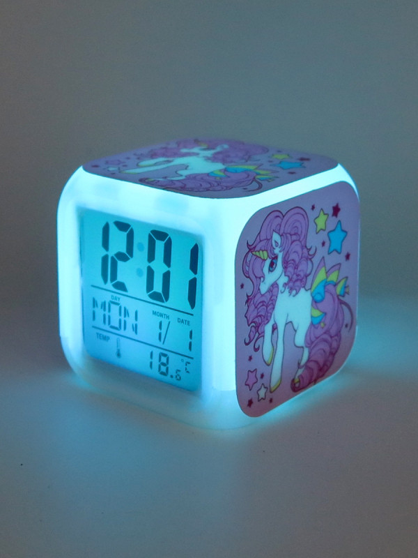 Часы-будильник Единорог №23 (с подсветкой)
