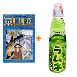 Набор Манга One Piece Большой куш. Книга 4 + Напиток газированный Ramune Lemonade Melon Вкус дыни 200мл