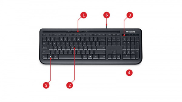 Клавиатура Microsoft Wired Keyboard 600 проводная для PC