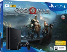   Sony PlayStation 4 Slim (1TB) Black (CUH-2108B)+  God of War