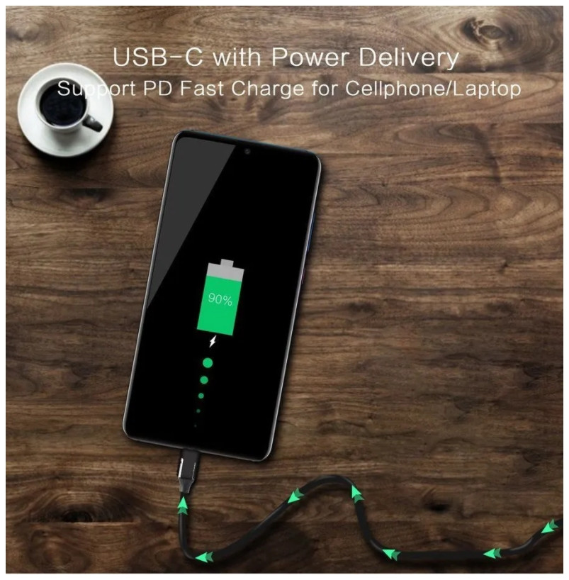 ������ VCOM USB 3.1 Type C 3�, Power Deliwery 1.8 � (CU400-1.8M)