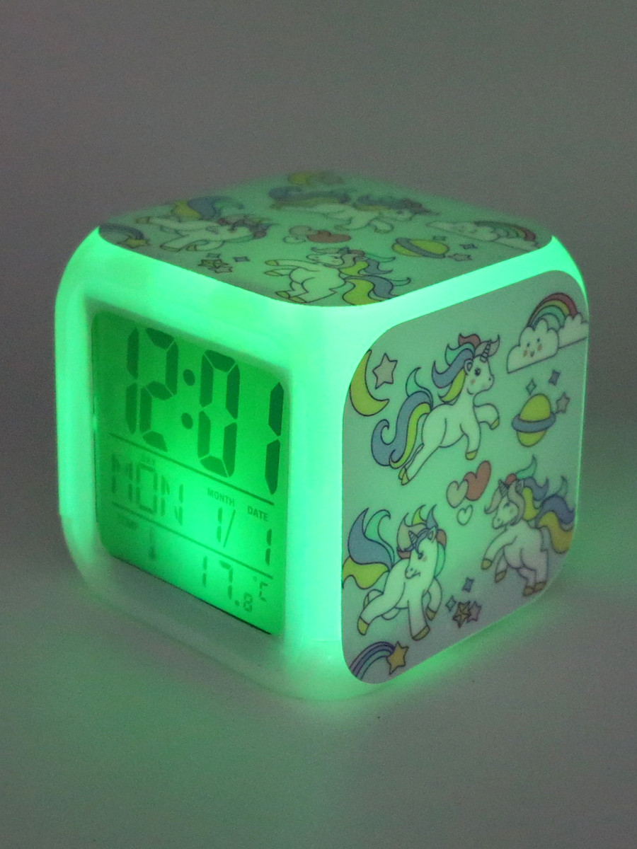 Часы-будильник Единорог №9 (с подсветкой)