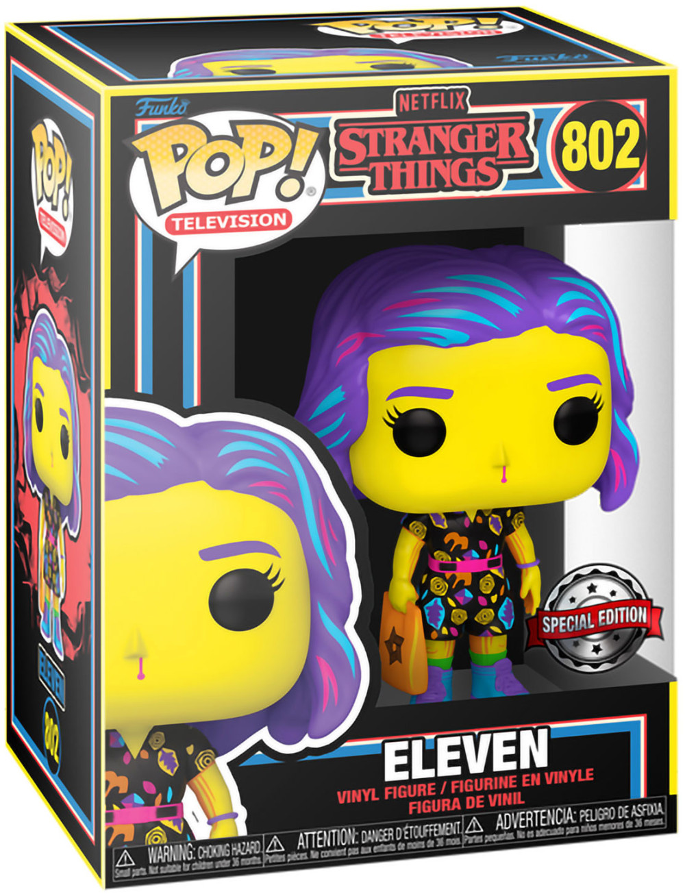  Funko POP Television: Stranger Things  Eleven In Mall Outfit Black Light Exclusive (9,5 )