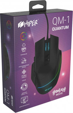 Мышь HIPER Quantum QM-1 проводная игровая для PC (чёрный)(4603721480289)
