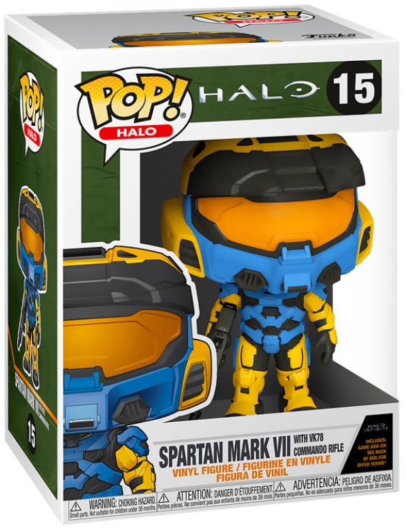Фигурка Funko POP Halo: Spartan Mark VII with VK78 Commando Rifle Blue & Yellow (9,5 см)