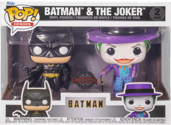 Набор фигурок Funko POP Heroes: DC Batman 1989 – Batman & The Joker Metallic Exclusive (9,5 см)