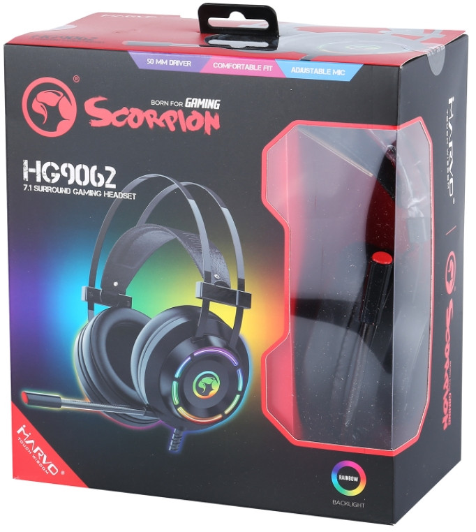 Игровая гарнитура Marvo HG9062 USB Gaming Headset с подсветкой для ПК (звук 7.1)
