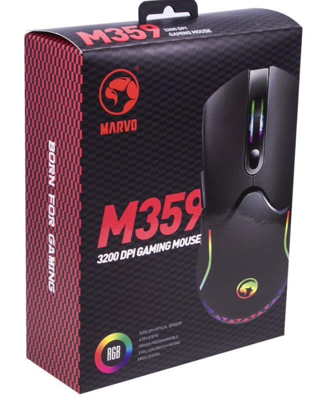Мышь Marvo M359 проводная / с подсветкой RGB для ПК