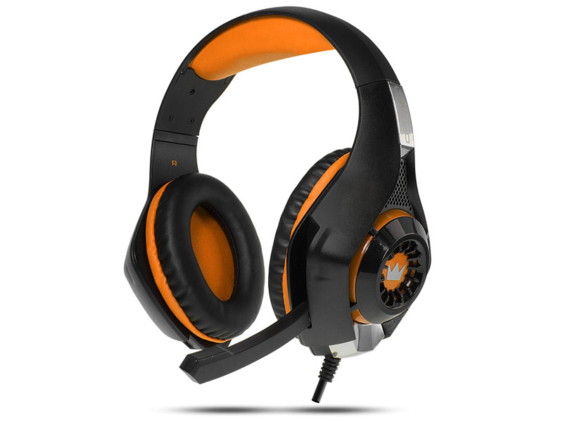 Гарнитура Crown CMGH-102T проводная игровая для PC (черный / оранжевый)