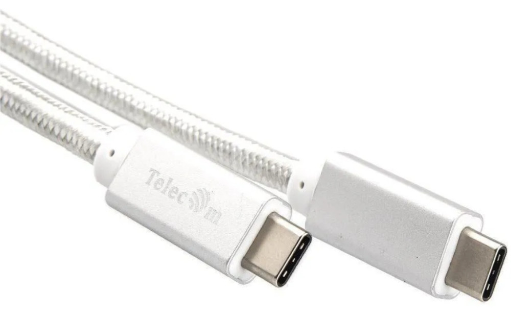 Кабель VCOM USB 3.1 Type C Telecom (Male/Male) 5А 1 м (TC420S) (серебряный)
