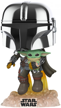  Funko POP: Star Wars   Mandalorian With Grogu Bobble-Head (9,5 )