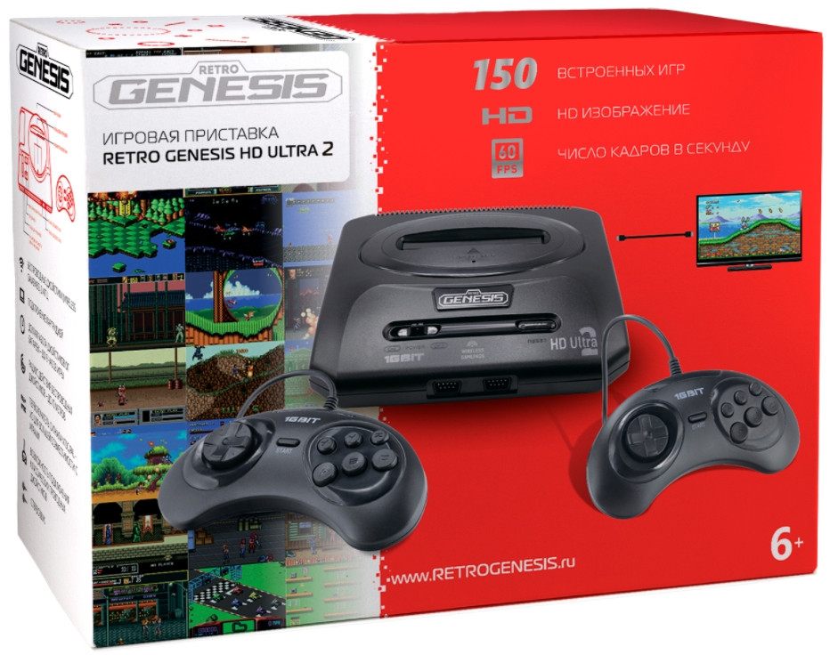 ������� ��������� SEGA Retro Genesis HD Ultra 2 + 150 ��� (2 ��������� ���������, HDMI ������)