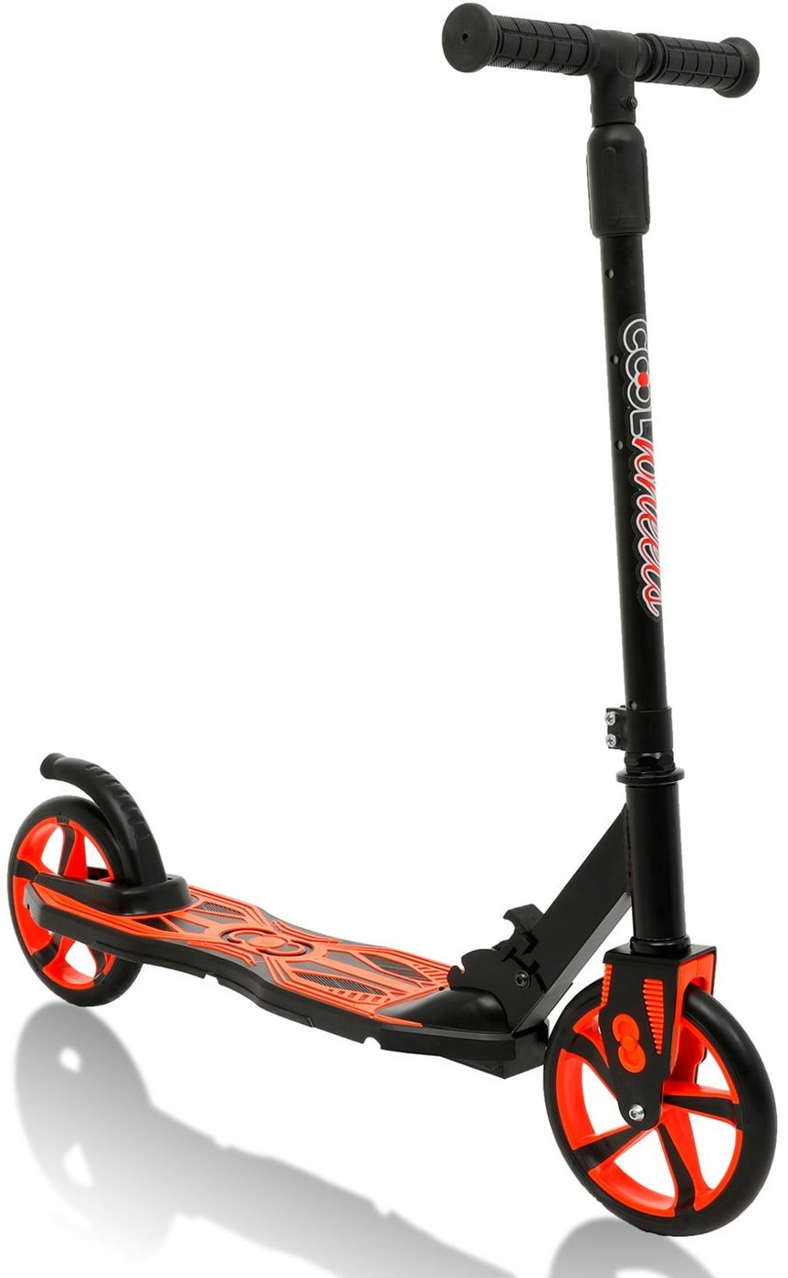 Самокат +12 SCOOTER двухколёсный, складной (чёрный / оранжевый) (FR58505)
