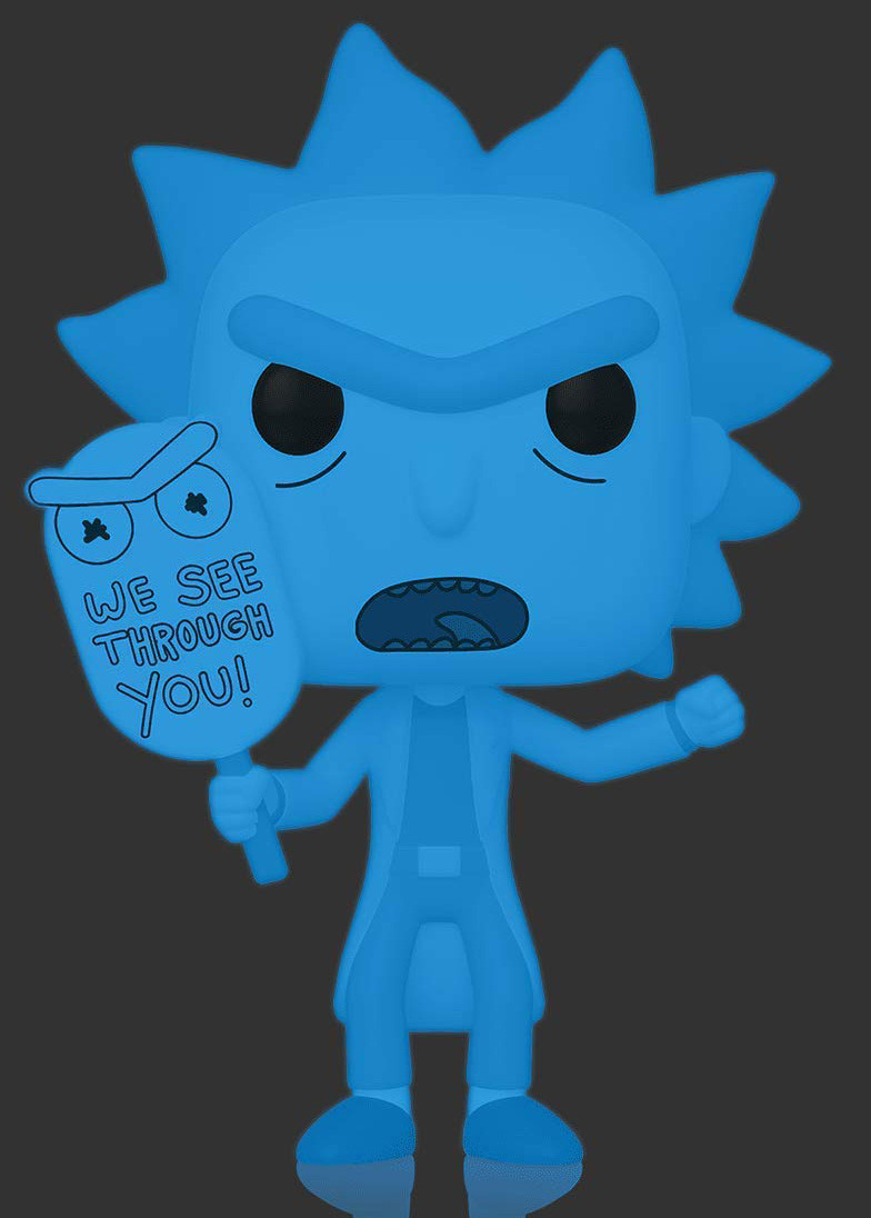  Funko POP Animation: Rick And Morty  Hologram Rick Clone Glows In The Dark (9,5 )