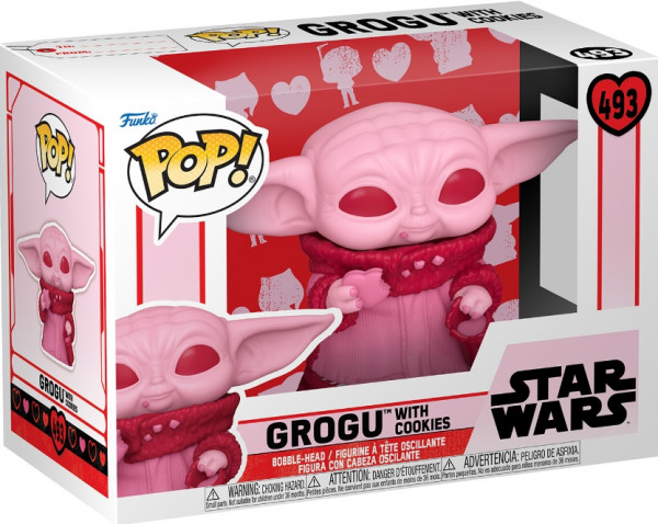 Фигурка Funko POP Valentines: Star Wars The Mandalorian – Grogu With Cookies Bobble-Head (9,5 см)