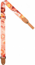 Ремень для укулеле Flight S35 FLOWER с цветочным рисунком (розовый)