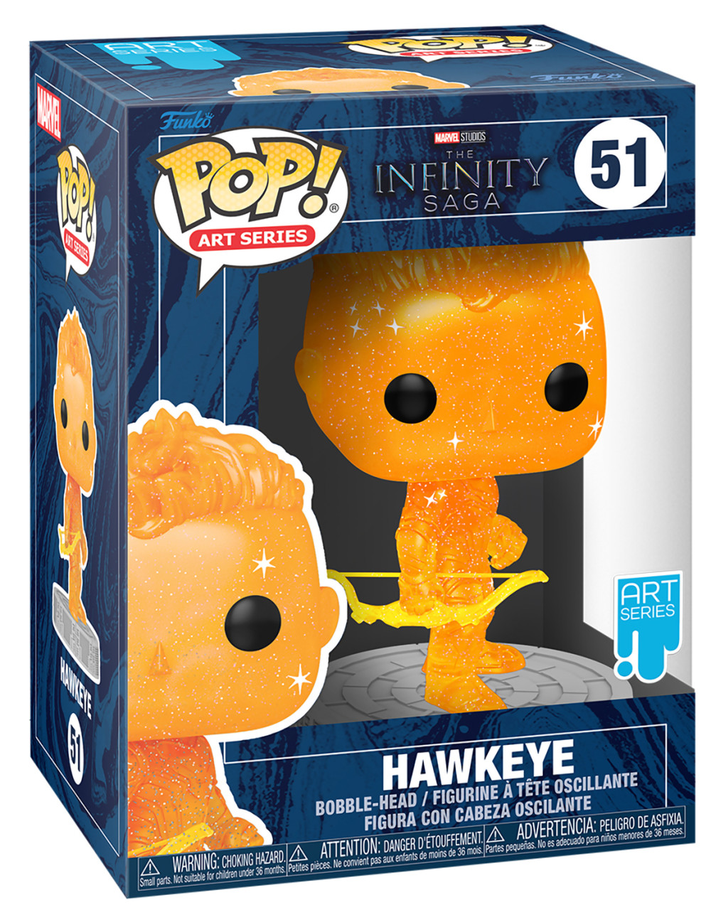  Funko POP Art Series: Marvel Infinity Saga  Hawkeye Orange With Case Bobble-Head Exclusive (9,5 )
