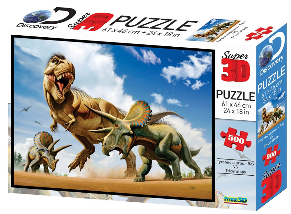 Super 3D Puzzle: Тираннозавр против трицератопса