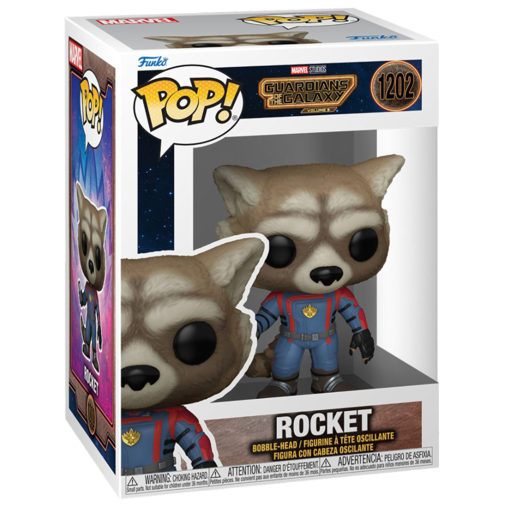  Funko POP Marvel: Guardians Of The Galaxy 3  Rocket Bobble-Head (9,5 )