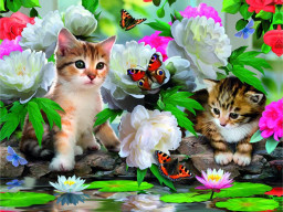 Super 3D Puzzle:    Among The Peonies (48 )