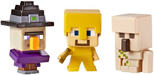   Minecraft. Series 1. Witch, Steve in Gold Armor & Iron Golem. 3  1