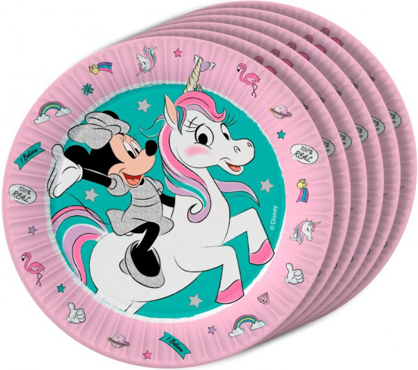 Набор бумажных тарелок Minnie Mouse 3 розовый (180 мм, 6 шт)