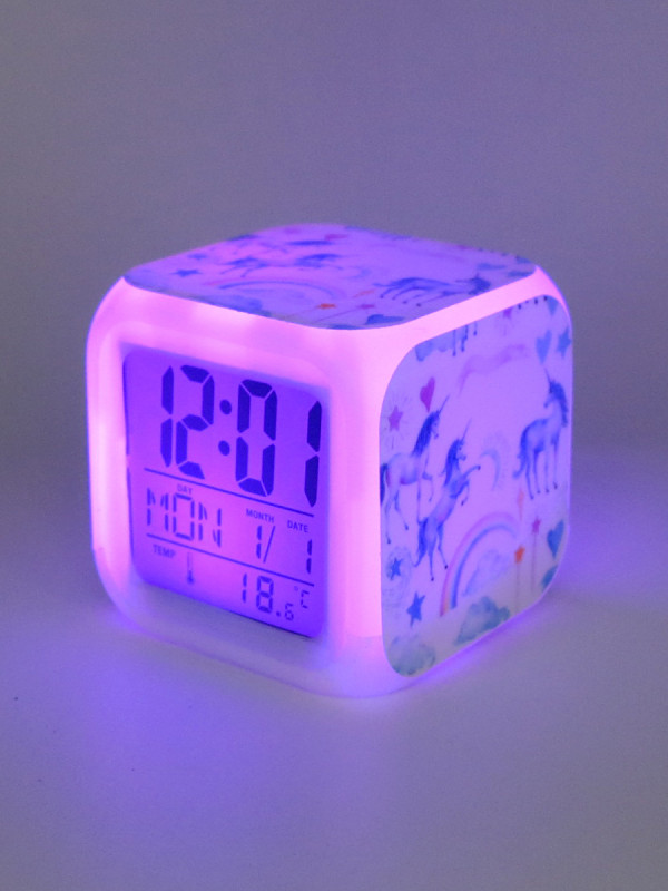 Часы-будильник Единорог №19 (с подсветкой)