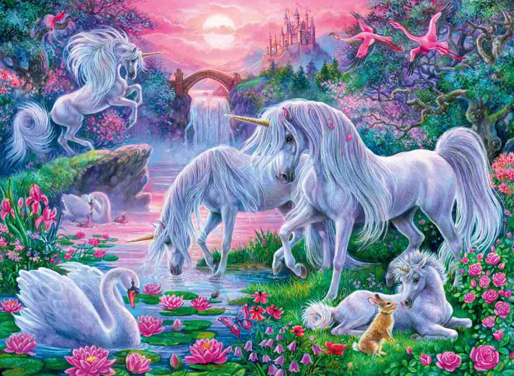 Puzzle Единороги в лучах заката (150 элементов)