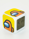 Часы-будильник Among Us с подсветкой (оранжевый)