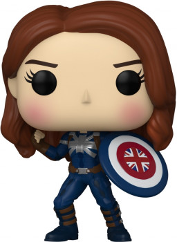  Funko POP: Marvel What If...?  Captain Carter Stealth Suit Bobble-Head (9,5 )