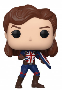  Funko POP: Marvel What If...?  Captain Carter With Shield Exclusive Bobble-Head (9,5 )