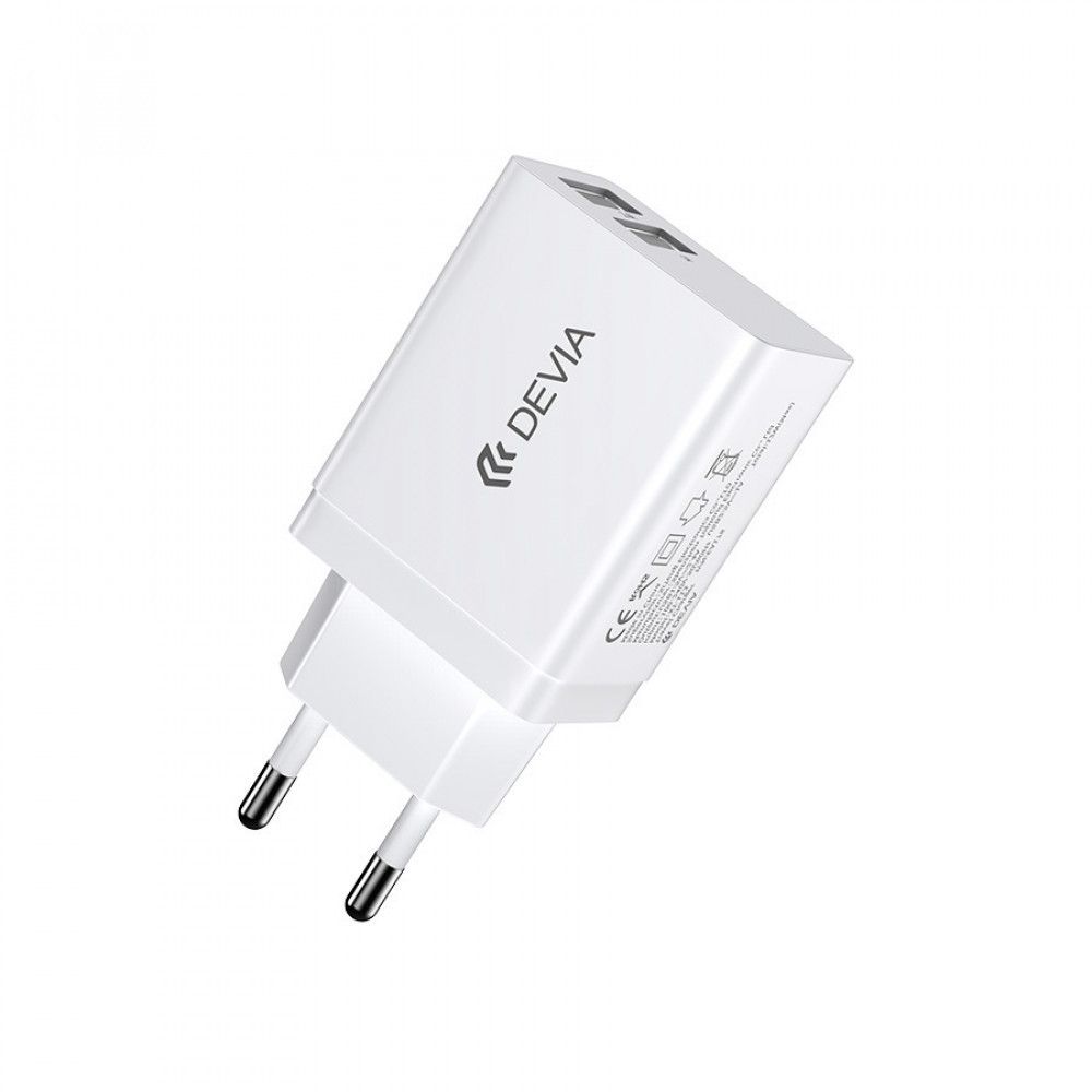 Зарядное сетевое устройство Devia Smart Series 2 USB Charger (White)