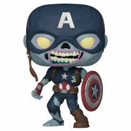  Funko POP Marvel What If...? Zombie Captain America Bobble-Head (9,5 )