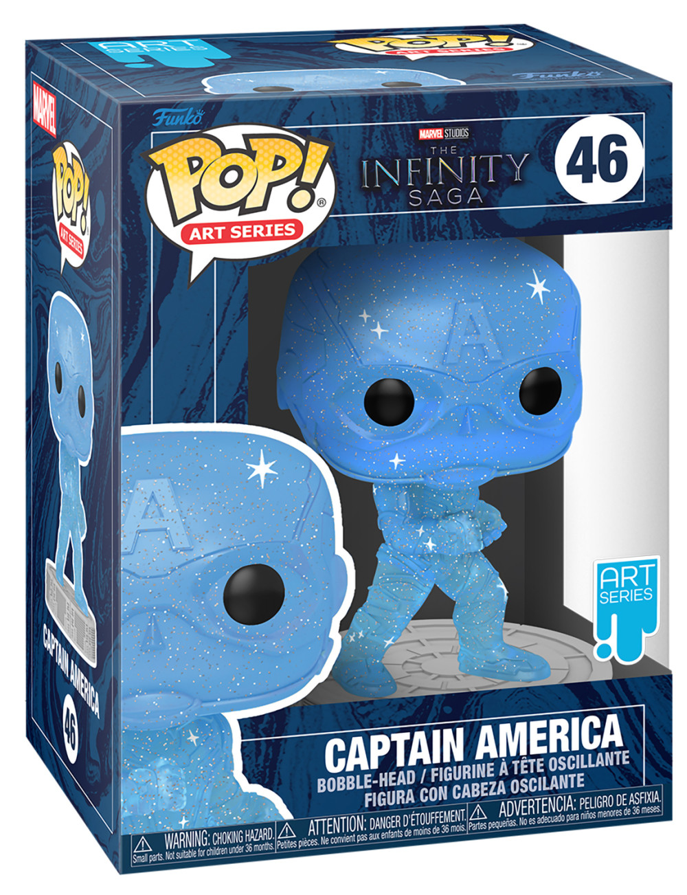  Funko POP Art Series: Marvel Infinity Saga  Captain America Blue With Case Bobble-Head Exclusive (9,5 )