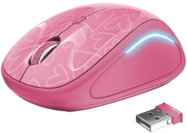 Мышь Trust Yvi FX Wireless беспроводная для PC (розовый)