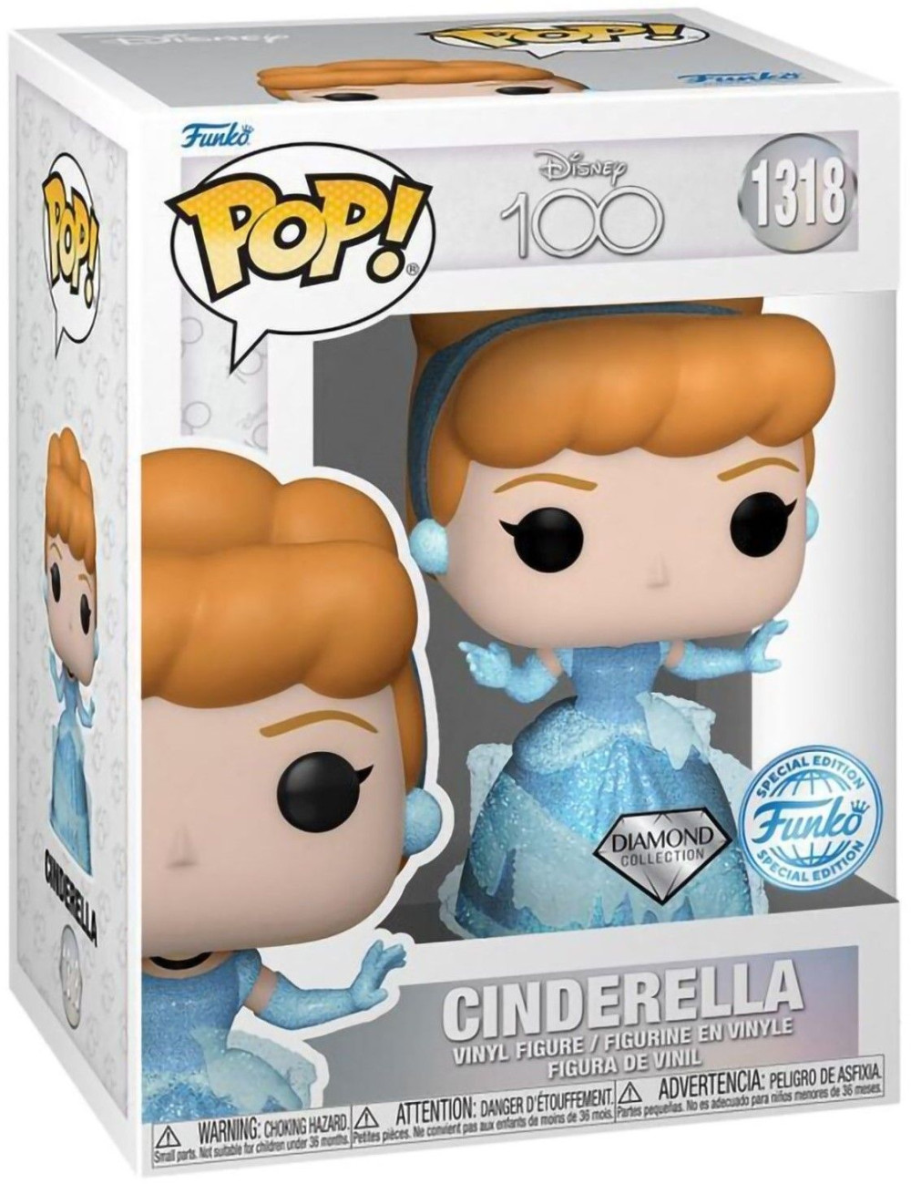 Фигурка Funko POP Disney 100: Cinderella Diamond Glitter Exclusive (9,5 см)