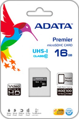   microSDHC 16  ADATA UHS-1 CL10