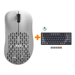 ����� ���� Pulsar Xlite Wireless V2 Competition Mini White + ���������� Keychron K2, RGB  Hot-Swap, Gateron Blue Switch