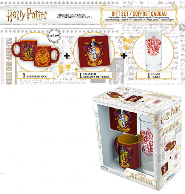Набор Harry Potter: Gryffindor (мини кружка + подставка + стакан)