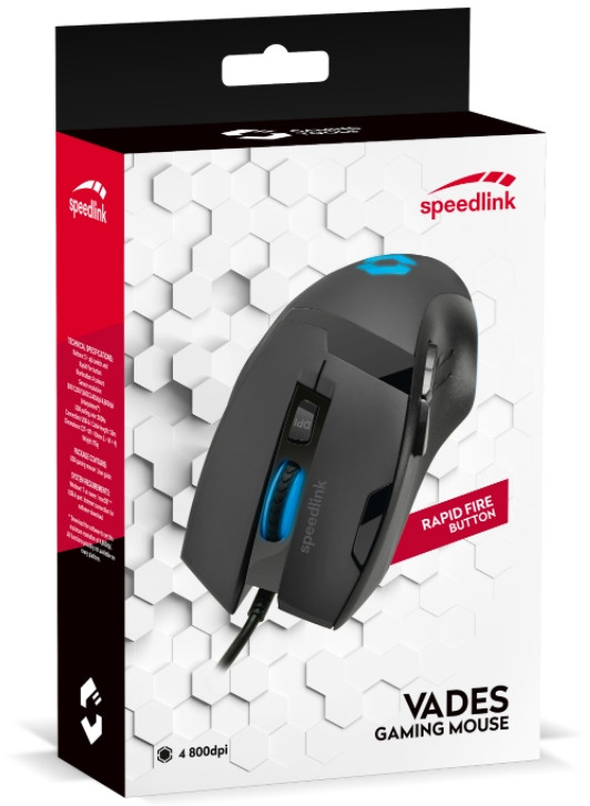 Мышь Speedlink Vades Gaming Mouse black-black проводная для PC (SL-680014-BKBK)