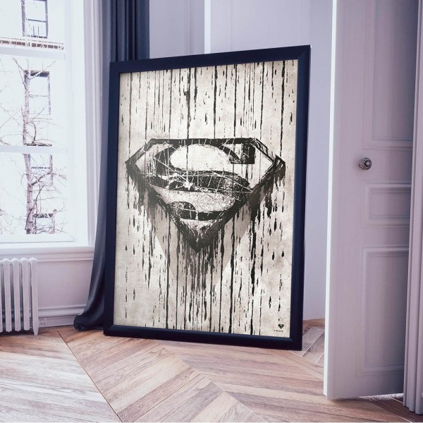 Картина DC Comics: Супермен – Лого (чёрно-белый)